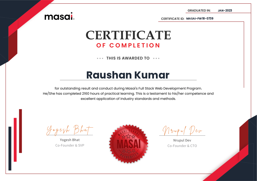 Masai Certificate